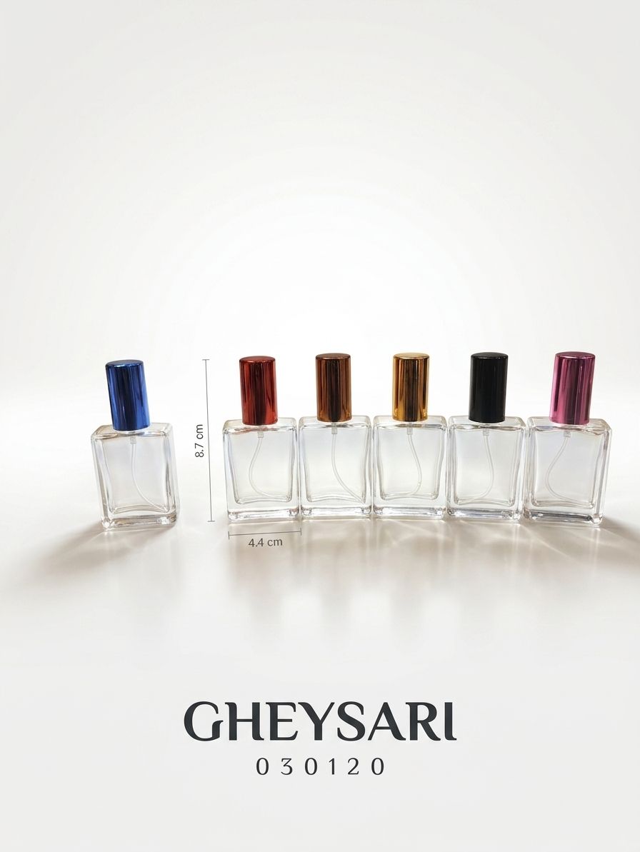 شیشه همراه 15 میل درب فلز 12 عددی 2 شیشه عطر همراه درب فلز 15 میل - عطر قیصری