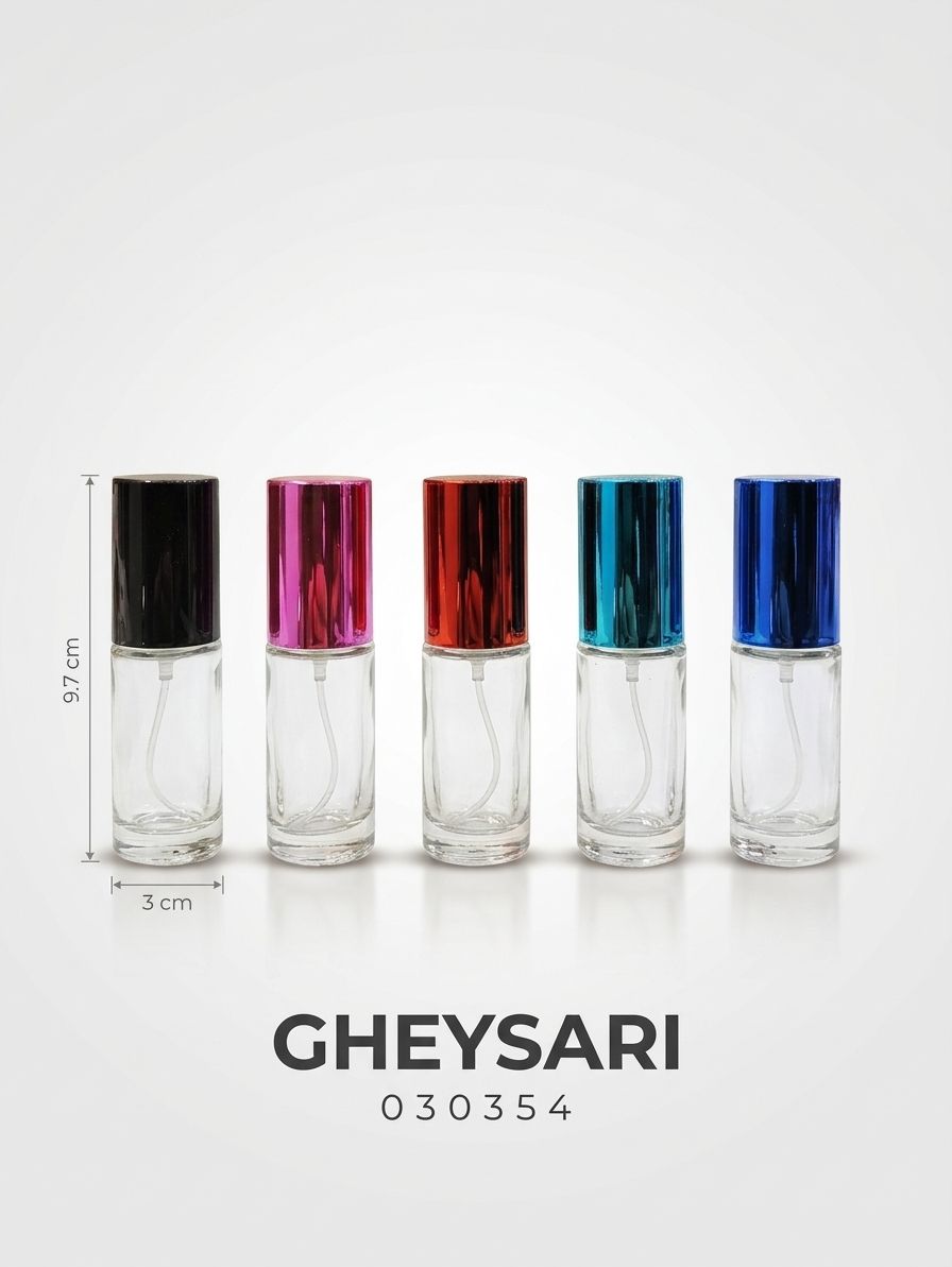 شیشه بارالان گرد12 میل درب رنگی 1 شیشه عطر بارالان گرد 12 میل - عطر قیصری