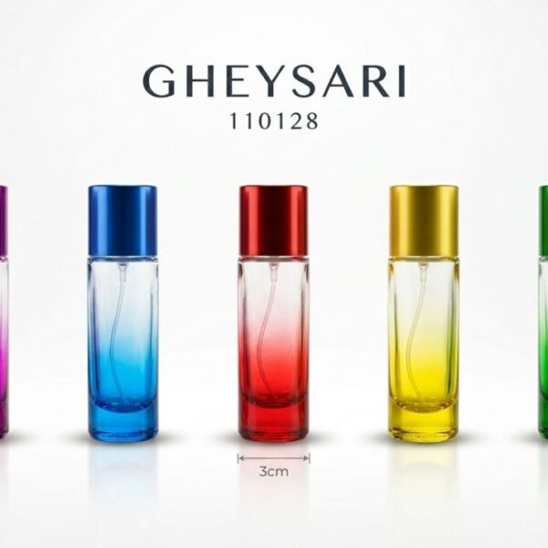 شیشه عطر استوانه ای رنگی بدون طرح 30 میل
